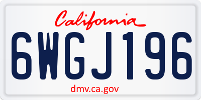 CA license plate 6WGJ196