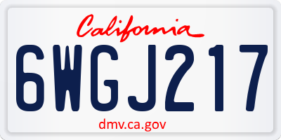 CA license plate 6WGJ217