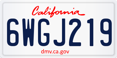 CA license plate 6WGJ219