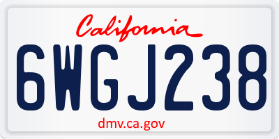 CA license plate 6WGJ238