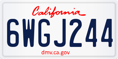 CA license plate 6WGJ244