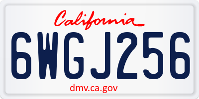 CA license plate 6WGJ256