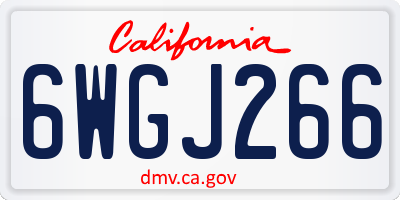 CA license plate 6WGJ266