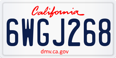 CA license plate 6WGJ268