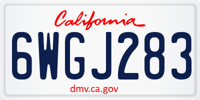 CA license plate 6WGJ283