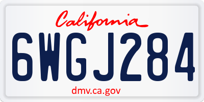 CA license plate 6WGJ284
