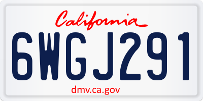 CA license plate 6WGJ291