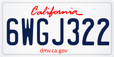 CA license plate 6WGJ322