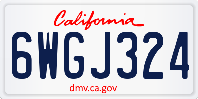 CA license plate 6WGJ324