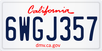 CA license plate 6WGJ357