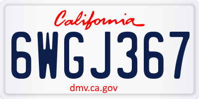 CA license plate 6WGJ367