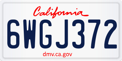 CA license plate 6WGJ372