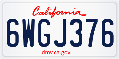 CA license plate 6WGJ376