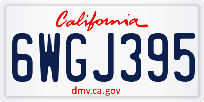 CA license plate 6WGJ395