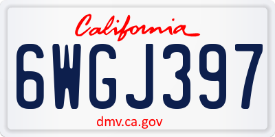 CA license plate 6WGJ397
