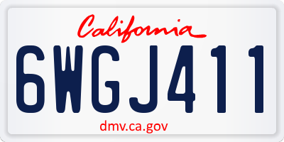 CA license plate 6WGJ411