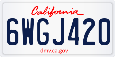 CA license plate 6WGJ420