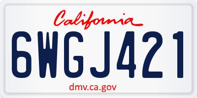 CA license plate 6WGJ421