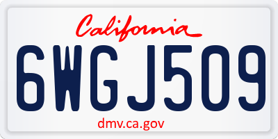 CA license plate 6WGJ509
