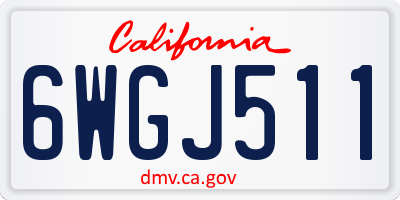 CA license plate 6WGJ511