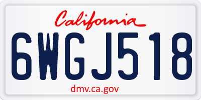 CA license plate 6WGJ518