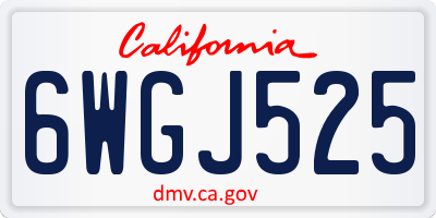 CA license plate 6WGJ525