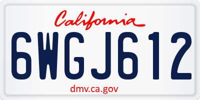 CA license plate 6WGJ612