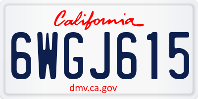 CA license plate 6WGJ615