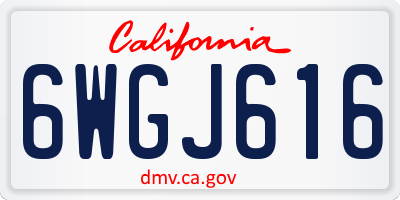CA license plate 6WGJ616