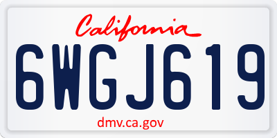 CA license plate 6WGJ619