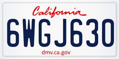 CA license plate 6WGJ630