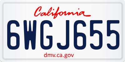 CA license plate 6WGJ655