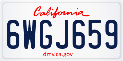 CA license plate 6WGJ659