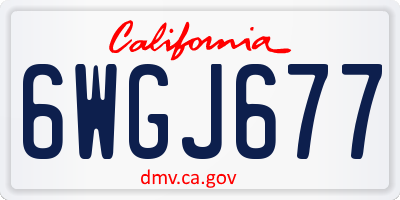 CA license plate 6WGJ677