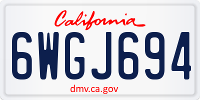 CA license plate 6WGJ694