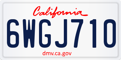 CA license plate 6WGJ710