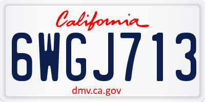 CA license plate 6WGJ713