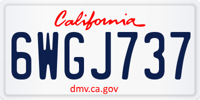 CA license plate 6WGJ737