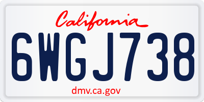 CA license plate 6WGJ738