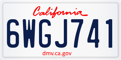 CA license plate 6WGJ741