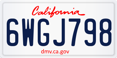 CA license plate 6WGJ798