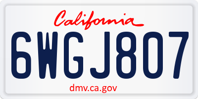 CA license plate 6WGJ807