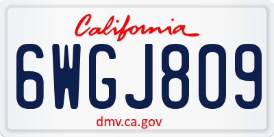 CA license plate 6WGJ809