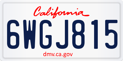 CA license plate 6WGJ815