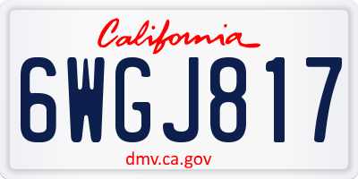 CA license plate 6WGJ817