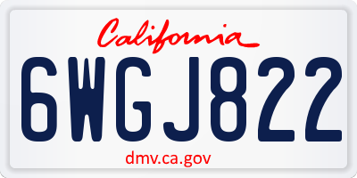 CA license plate 6WGJ822