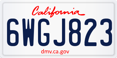 CA license plate 6WGJ823