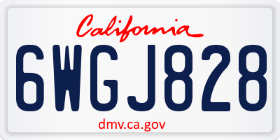 CA license plate 6WGJ828