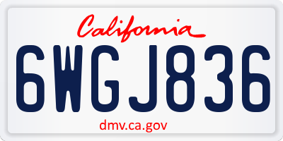 CA license plate 6WGJ836