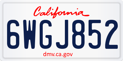 CA license plate 6WGJ852